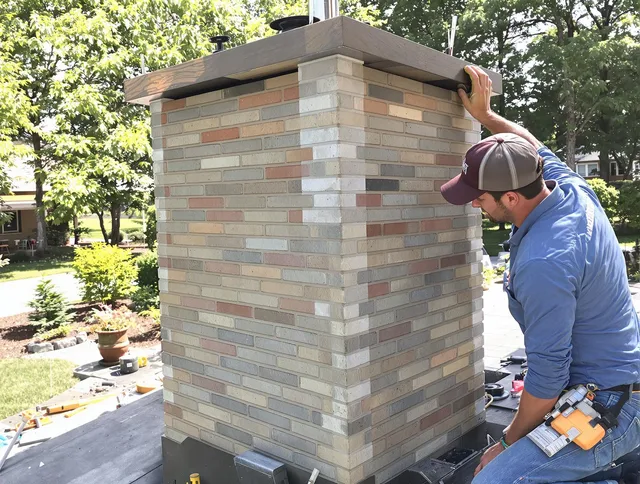 Corona Chimney Sweep completing a modern chimney remodel in Corona, CA