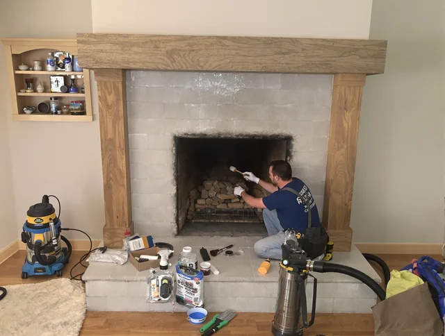 Detailed creosote removal process by Corona Chimney Sweep in Corona, CA