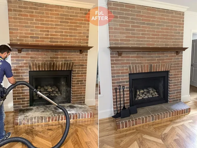 Corona Chimney Sweep carefully sanitizing a fireplace in Corona, CA
