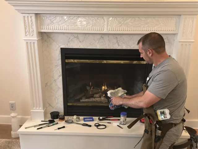 Corona Chimney Sweep performing fireplace maintenance in Corona, CA
