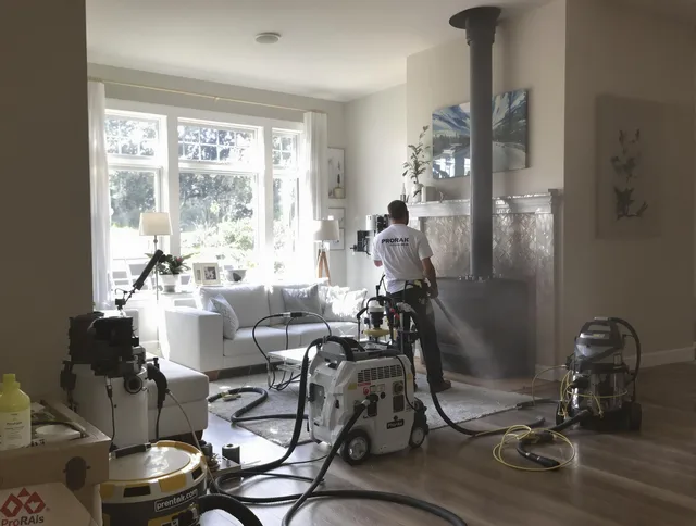 Soot removal service by Corona Chimney Sweep for a fireplace in Corona, CA